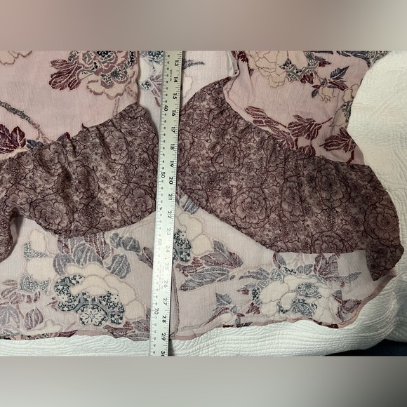 Knox Rose Mauve Floral Cardigan Size Medium - Picture 5 of 7